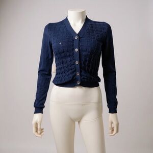 Marni women’s cardigan, navy blue sweater. Size S. Quiet luxury